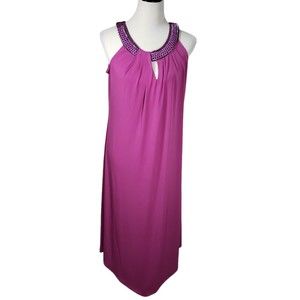 NY Collection Women's size Large Purple Sleeveless Sundress Maxi Dress